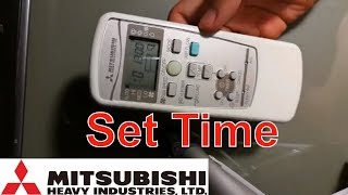 How to Set Time in MHI Remote Control  Mitsubishi Heavy Industries Air Conditioner [upl. by Aidne]