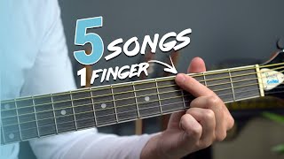 Play 5 EASY Acoustic Guitar Riffs With 1 Finger [upl. by Hollis]