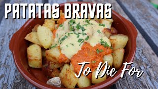 PATATAS BRAVAS  Home made BRAVAS Sauce Roasted Garlic AIOLI amp the CRISPIEST POTATOES [upl. by Clayberg]