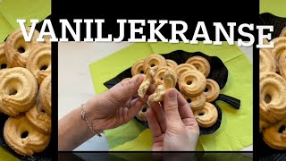 Vaniljekranse  Vanilla butter cookies  Danish cookies [upl. by Swithbart]