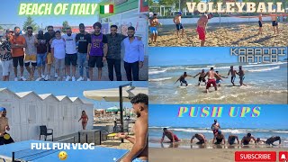 RICCIONE ITALY  BEACH TE SHAKTI WATER NAL KAM FULL SET A 🤪  PUNJABI VLOG [upl. by Sadira]