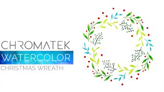 Watercolor Wreath Tutorial Using Watercolor Real Brush Pens by Chromatek With Printable Template [upl. by Llerahs]