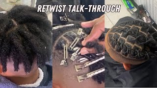 Retwist on Two Strand Twist Starter Locs  Technique  Styling [upl. by Arbmat133]