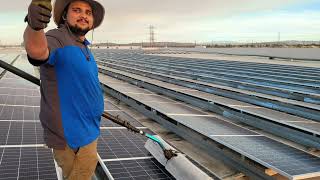 Solar Panel Cleaning A Megawatt Rooftop System in Two Days With A Solatec C1000 [upl. by Albertina]