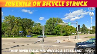 Juvenile On Bicycle Hit By Vehicle In Thief River Falls Minnesota [upl. by Yelkreb584]