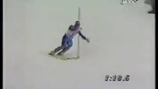 Alberto Tomba wins slalom Wengen 1995 [upl. by Nosnek464]