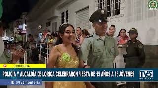 Policía y alcaldía de Lorica celebraron fiesta de 15 años a 13 jóvenes [upl. by Ahsratan]