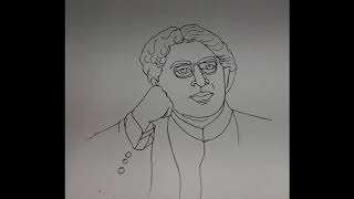 How to draw Sir Jagadish Chandra Bose step by step very easy  স্যার জগদীশ চন্দ্র বসু [upl. by Nhor]