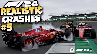 F1 24 REALISTIC CRASHES 5 [upl. by Rosalba]