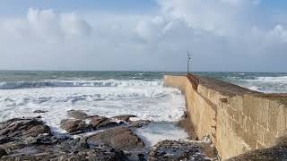 PORTHLEVEN  STORM CIARIAN APPROACHES  30MPH WINDS CORNWALL [upl. by Muryh193]