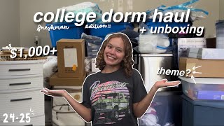 2024 college dorm haul and unboxing freshman year [upl. by Akimyt609]