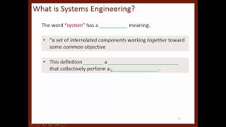 L1P1 Introduction to Systems Engineering [upl. by Oidiple]