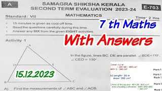 Maths 7 STD question paper discussion xmas exam  Answers 15122023  Todays maths exam answers [upl. by Ahsitul403]