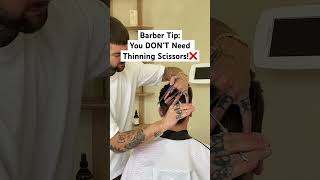 NO THINNING SCISSORS NEEDED Easy Barber Tip [upl. by Flossi]