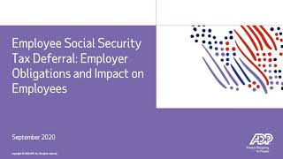 Employee Social Security Tax Deferral Employer Obligations and Impact on Employees [upl. by Atiker521]