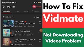 How To Fix Vidmate Not Downloading Videos Problem  Vidmate Video Download Problem [upl. by Thanh]