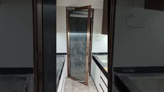 new glassdoor kitchen rosegold kitchendoor interiordesign glass mumbai aluminiumdoorsslime [upl. by Divad]