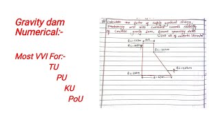 Gravity dam numerical  Hydropower Engineering  most VVI for TU  PU  KU  PoU [upl. by Anidem]