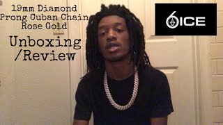 Unboxing 19MM Prong Set Cuban Link In Rose Yellow And White Gold amp Review  Astroice Jewelry [upl. by Beckman]