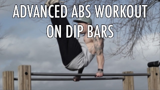 Advanced abs workout using dip bars [upl. by Etnor]