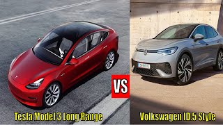 Tesla Model 3 Long Range vs Volkswagen ID5 Style  Comparação de Veículos [upl. by Nolos402]