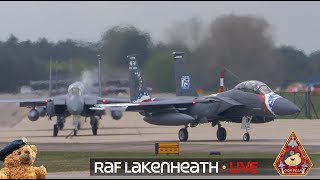 LIVE US AIR FORCE F15 amp F35 FIGHTER JET ACTION • 48TH FIGHTER WING USAF RAF LAKENHEATH 090224 [upl. by Aluk]