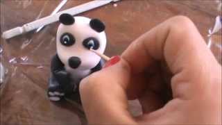 Como Hacer un Oso Panda en Porcelana Fria [upl. by Sillek149]