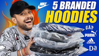 5 BEST Winter HoodiesSweatshirts FOR MEN 2023 🔥 Nike Puma Gap Hoodies Haul Review  ONE CHANCE [upl. by Amaerd716]