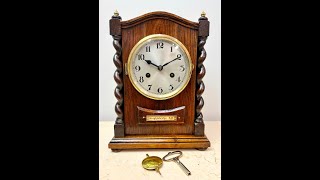 Antique Knightsbridge SA Hammer on Coil Chime Mantel Clock  Item 2608  Adelaide Clocks [upl. by Ecidnak]