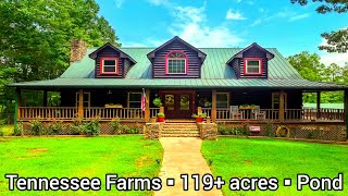 Tennessee Farmhouse For Sale  119 acres  Tennessee Acreage Log Cabins  Tennessee Land For Sale [upl. by Akila]