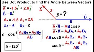 Calculus 3 Vector Calculus in 2D 15 of 39 Use Dot Product to find Angle Between 2 Vectors [upl. by Aztiley]