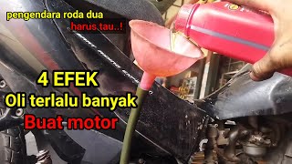 Efek oli terlalu banyak buat motor [upl. by Bertasi498]