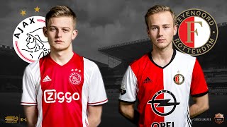 Dani Hagebeuk  Quinten van der Most  Ajax  Feyenoord  Speelronde 28  EDivisie [upl. by Sephira]