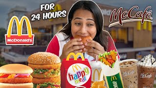 Eating only NEW MC DONALDS for 24 HOURS  Food Challenge [upl. by Sac]