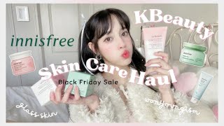 KBeauty Skincare unboxing Haul Innisfree Review 🎀 cherry blossom green tea Jeju Tangerine [upl. by Sergias]