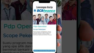 Lowongan Kerja PT BCA Finance Seluruh Indonesia [upl. by Talya927]