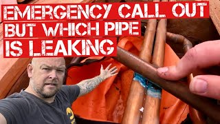 EMERGENCY PLUMBING CALLOUT…LEAKING pipe repair but which one REAL WORLD PLUMBING [upl. by Garvy]