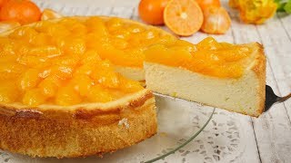 Mandarinen Käsekuchen ohne Boden  frischer amp saftiger Quarkkuchen  Mandarinenkuchen [upl. by Cargian]