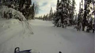 Bearcat 570 breaks trail for a Skandic RMK700 Panther and three Polaris sleds in Alaska [upl. by Quarta]