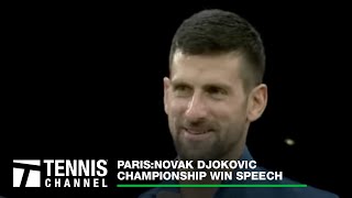 Novak Djokovic Discusses 97th Career Title Paris Champion Speech [upl. by Ossie730]