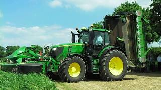 2017 John Deere 6250R With Triple Mower Conditioner [upl. by Arvin]