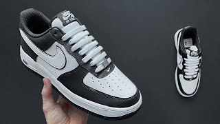 HOW TO STRAIGHT LACE UP NIKE AIR FORCE 1 LOW BAR LACE [upl. by Nirhtak]