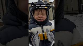 Meu filho estava com medo da neve então eu resolvi fazer uma surpresa pra ele [upl. by Bolan]