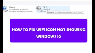 How to fix Wifi icon not showing Windows 10 SOLVED [upl. by Eilahs423]