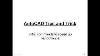 AutoCAD Tips  Initial Commands to Speed Up Performance [upl. by Antonetta]