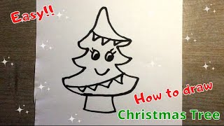 ★ SCHATTIGE KAWAII KERSTBOOM TEKENEN MAKKELIJK ★ Leren tekenen hoe teken je een kerstboom [upl. by Jews]