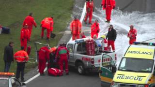 Brands Hatch Fire Appliance Crash [upl. by Nathanoj]