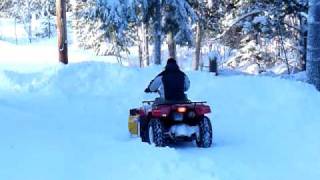 More Snow Plowing with the Suzuki 4 Wheeler ATV  Country Plow [upl. by Anayet845]