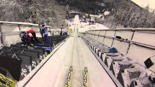 Aus Sicht eines Skispringers Mit Helmkamera die Schanze hinunter [upl. by Yniar]