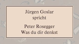 Peter Rosegger „Was du dir denkst“ [upl. by Accissej]